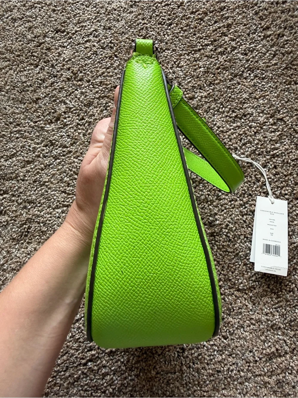 TORY BURCH Convertible Shoulder Bag in Monster Green Leather